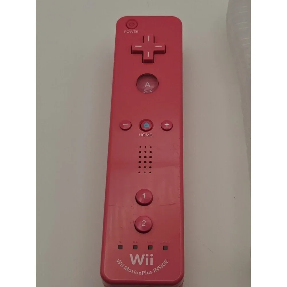 Pink Wii Nintendo Motion Plus Controller With Sleeve And Strap Tested